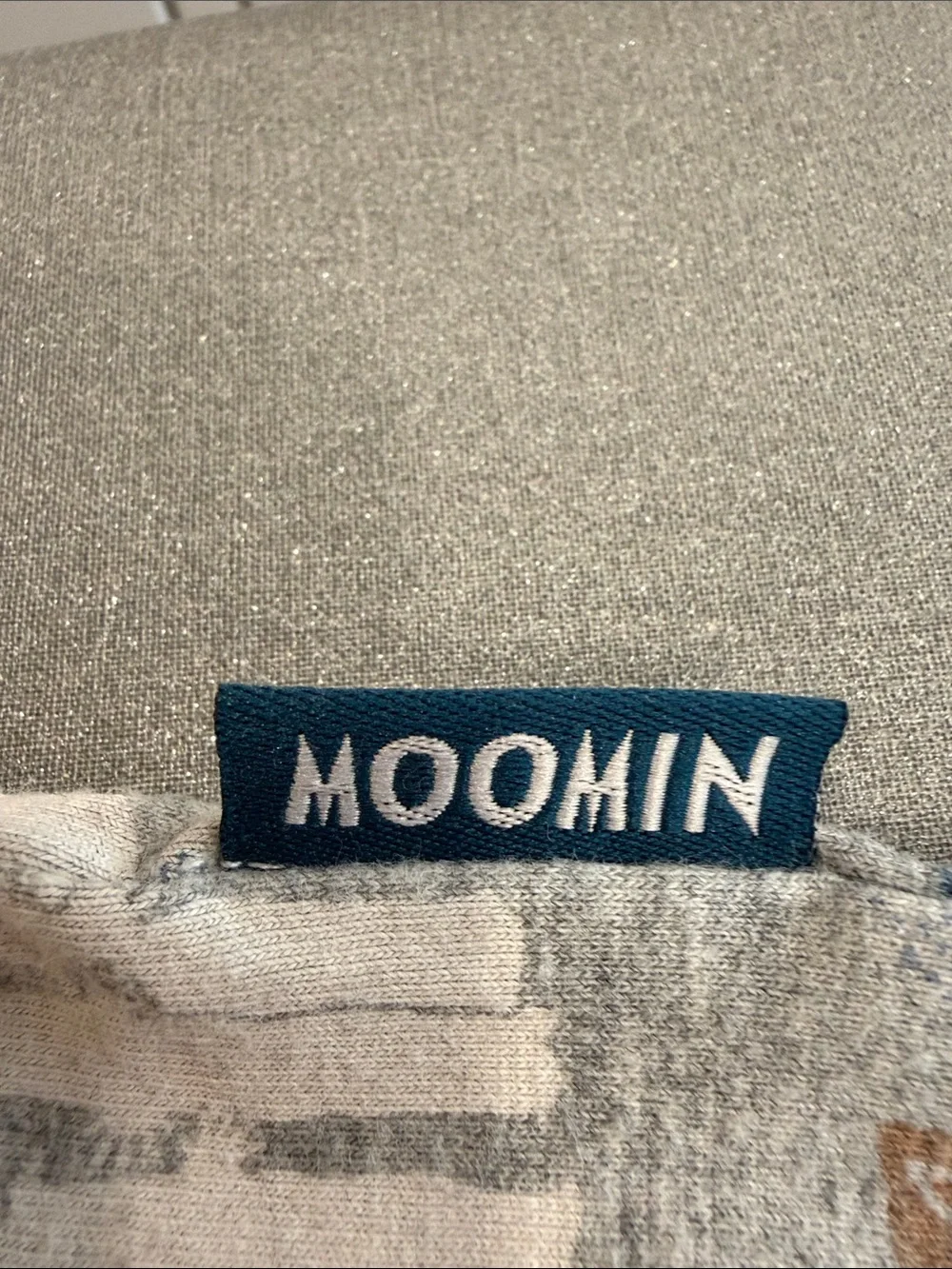 Moomin Characters Printed Kids Zip-One Piece Long Sleeve Cotton Bodysuit Size 74